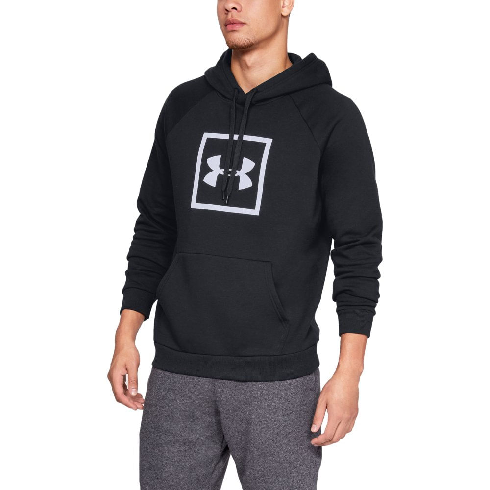 all black under armour moletom com capuz