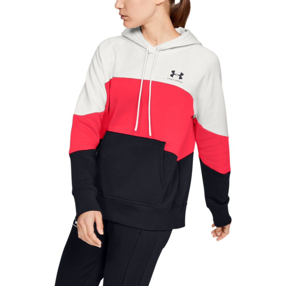 colorblock fleece moletom com capuz