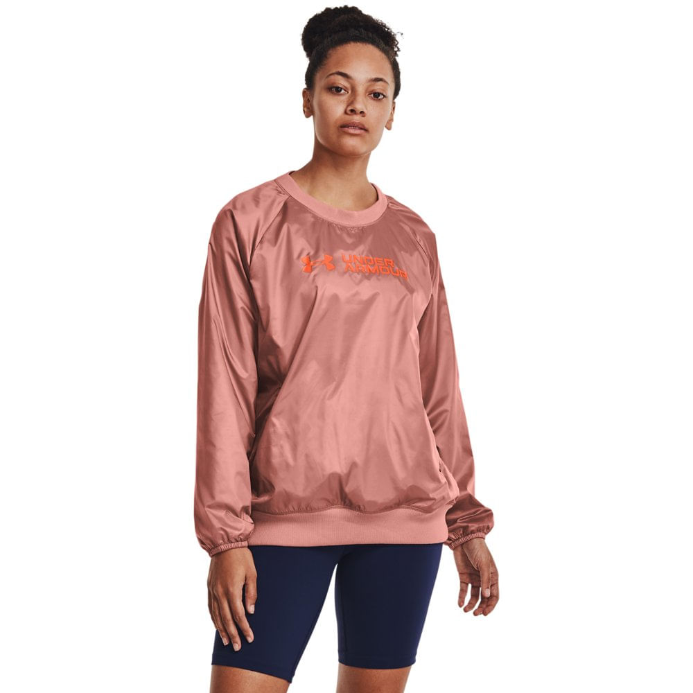 Camiseta Manga Longa de Treino Feminina Under Armour Recover Woven Shine Crew