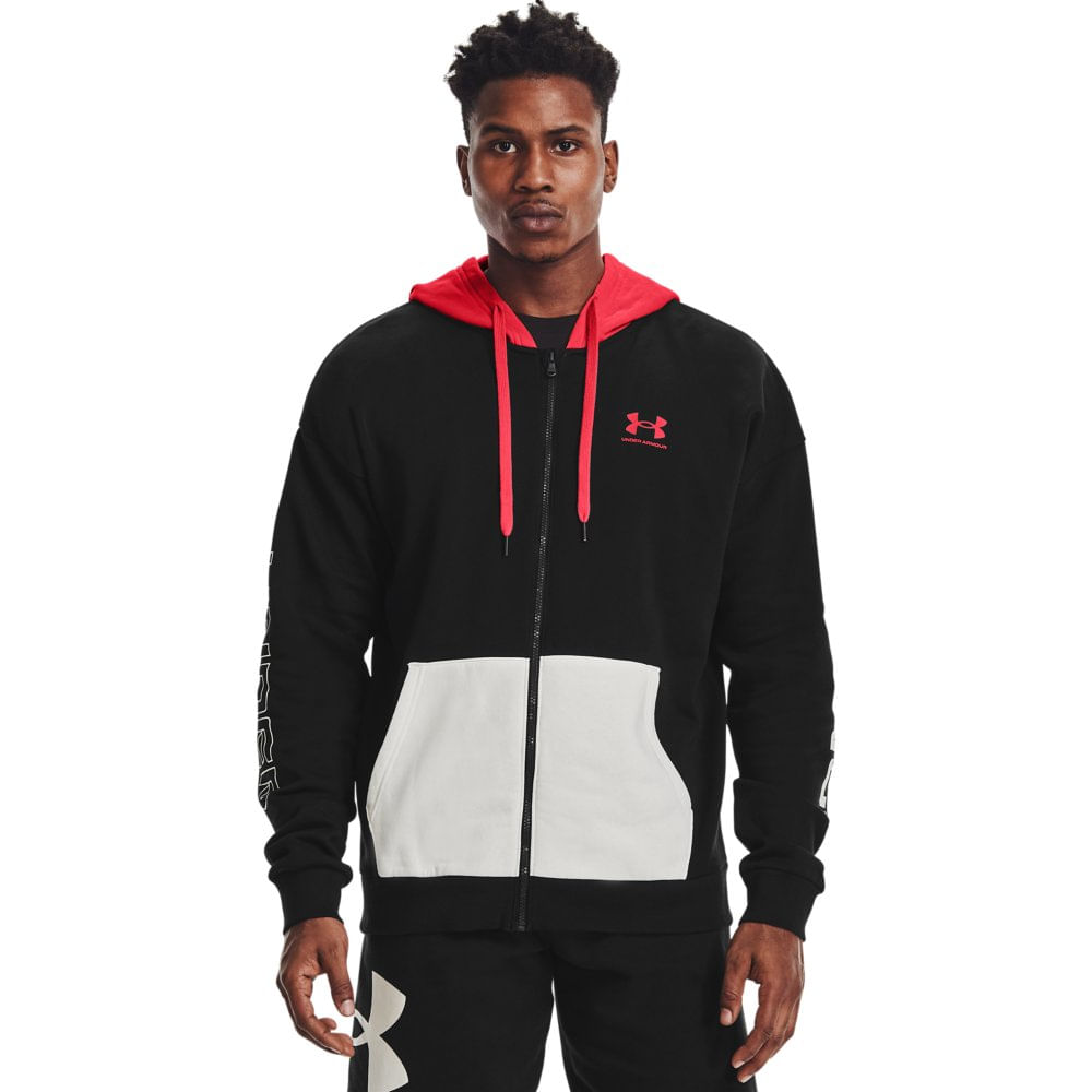 under armour men's armour fleece full zip moletom com capuz