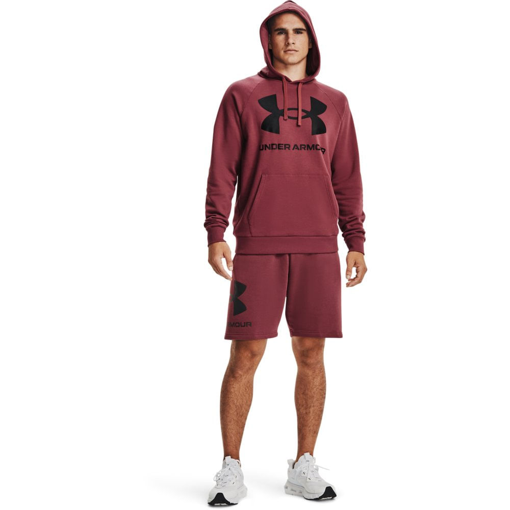 men's ua rival fleece big logo moletom com capuz