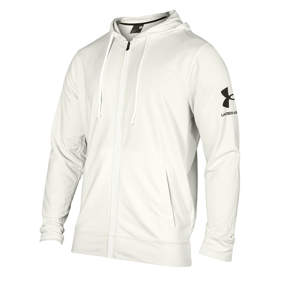 BLUSAO UNDER ARMOUR TRNG MAS 1367106 RIVAL TERRY FZ HD GRAFITE/BRANCO