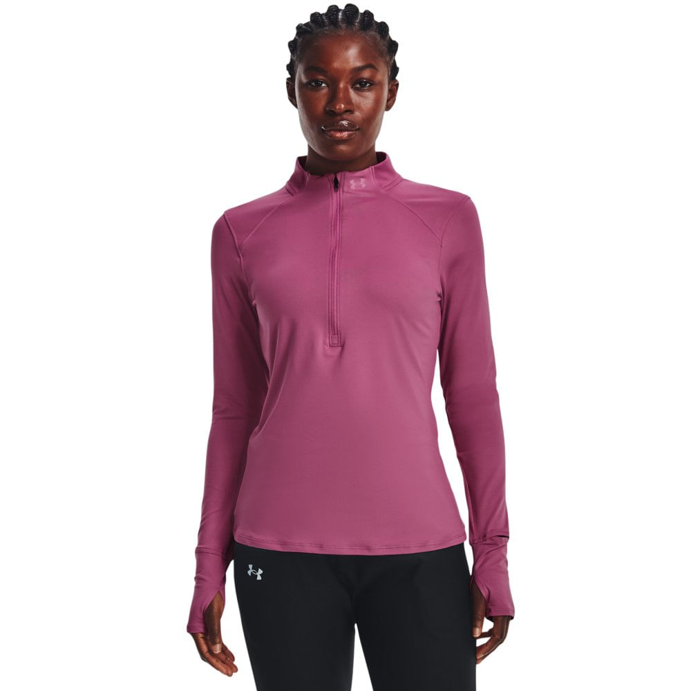 Camiseta Manga Longa de Treino Feminina Under Armour Qualifier - G Rosa