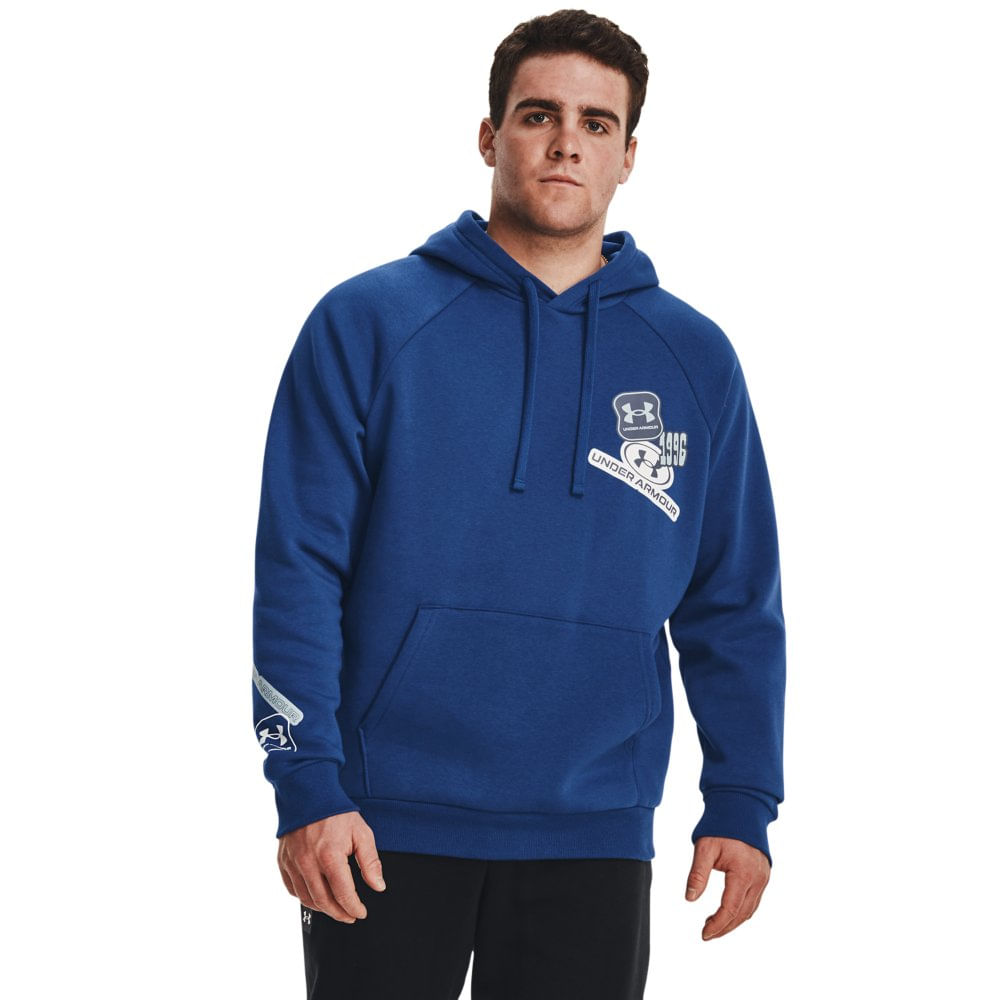 Moletom de treino Masculino Under Armour Hoddie Rival Fleece Graphic - GG Azul