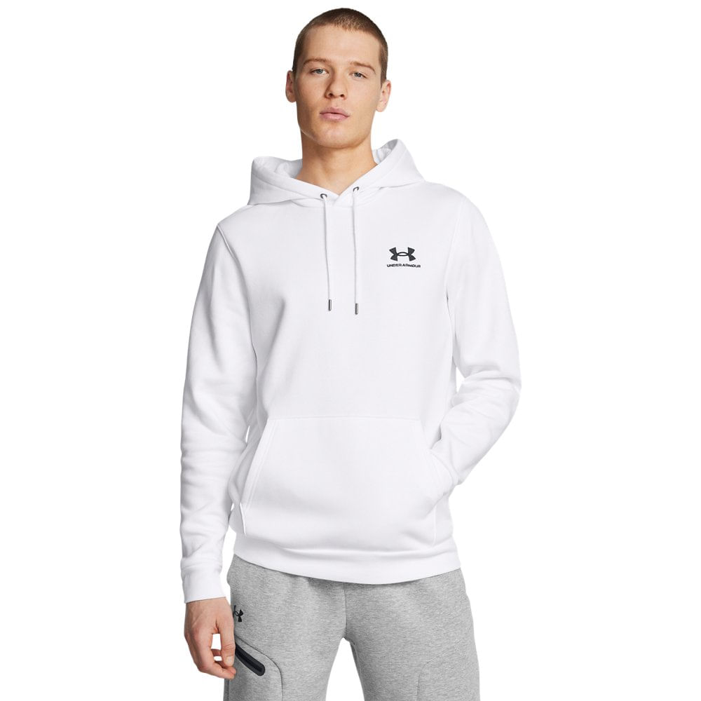 Moletom Masculino Under Armour Essential Fleece Hoodie - M Branco