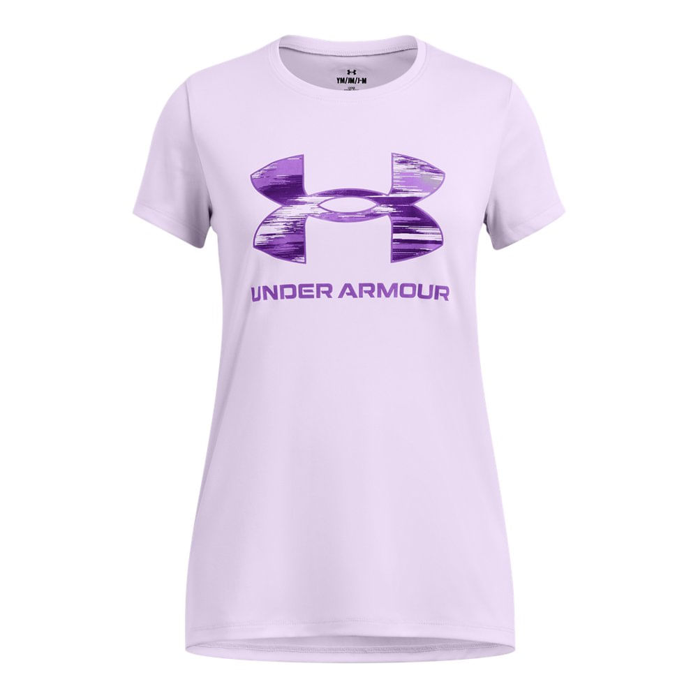 Camiseta Infantil Under Armour Tech Print - 12 Roxo