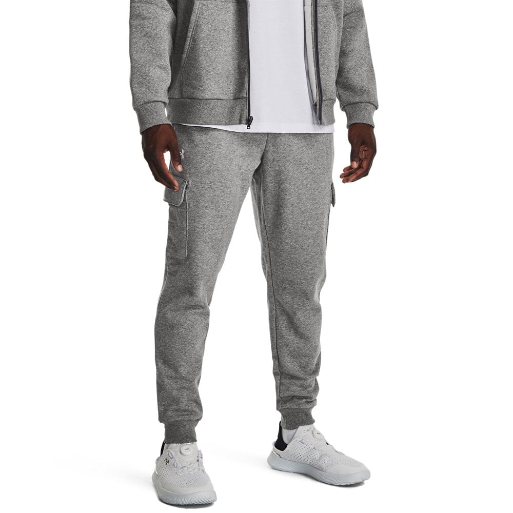 Calça Masculina Under Armour Rival Fleece Cargo - 2GG Cinza