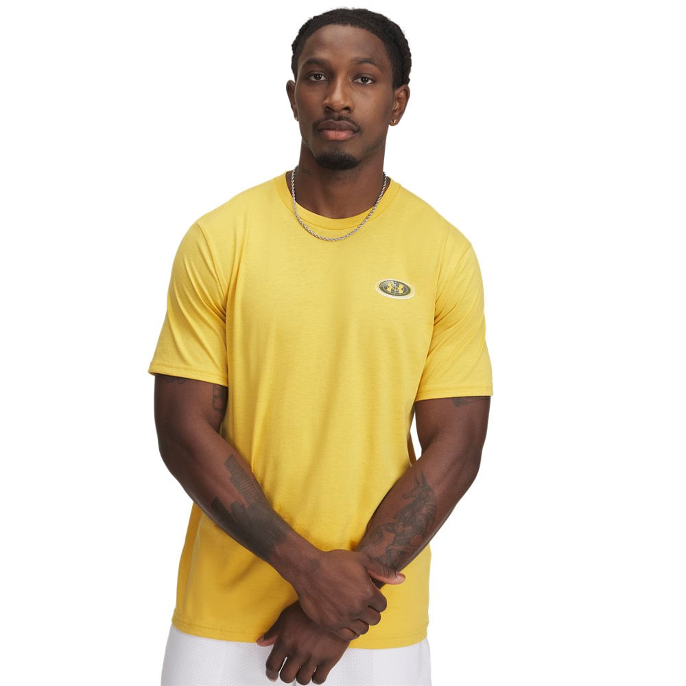 Camiseta de Treino Under Armour Outdoor Map Masculina - P Amarelo