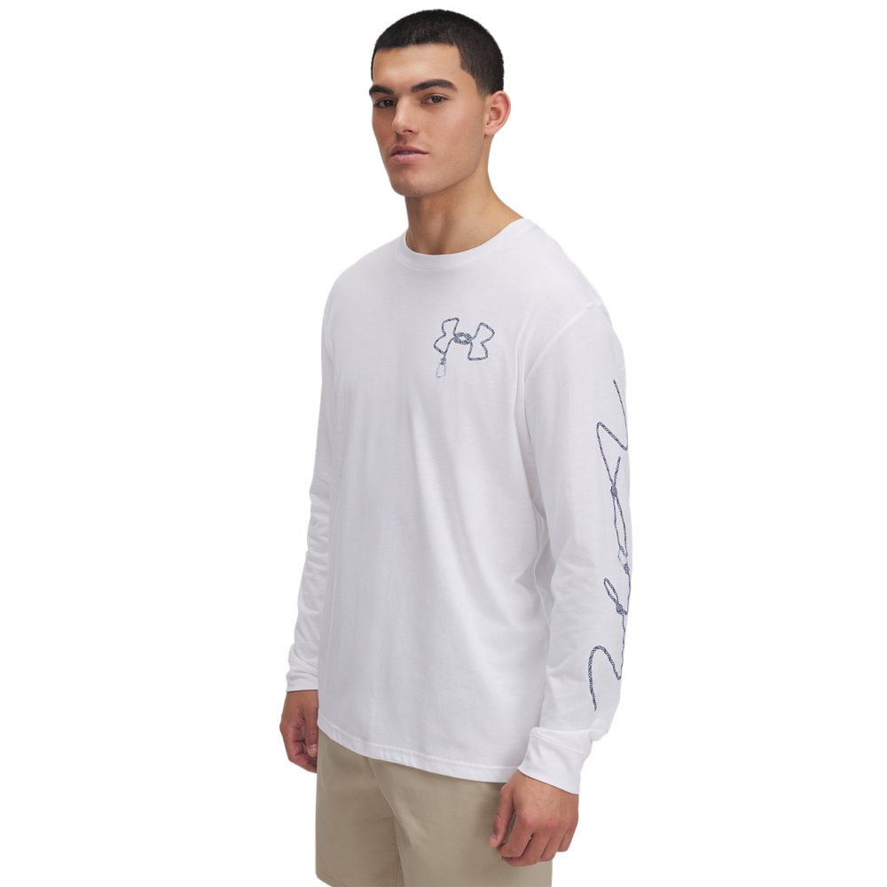 Camiseta de Treino Under Armour Outdoor Graphic Masculina - P Branco