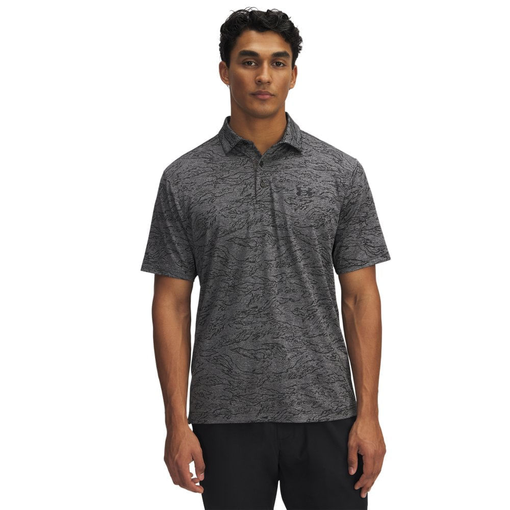 Polo de Golf Under Armour Drive Jacquard Masculina - G Preto