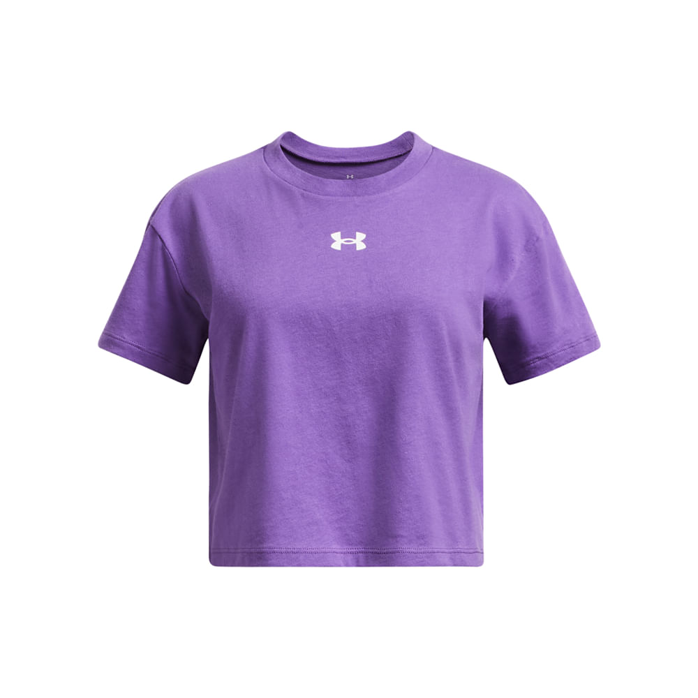 Camiseta Under Armour Cropped Infantil - 10 Roxo