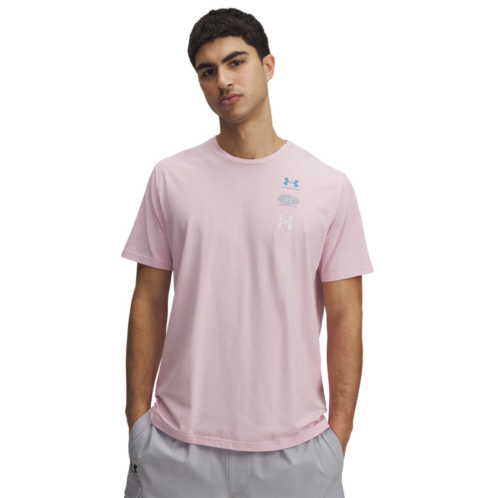 Camiseta Sportstyle Under Armour Evol Logo Masculina - P Rosa