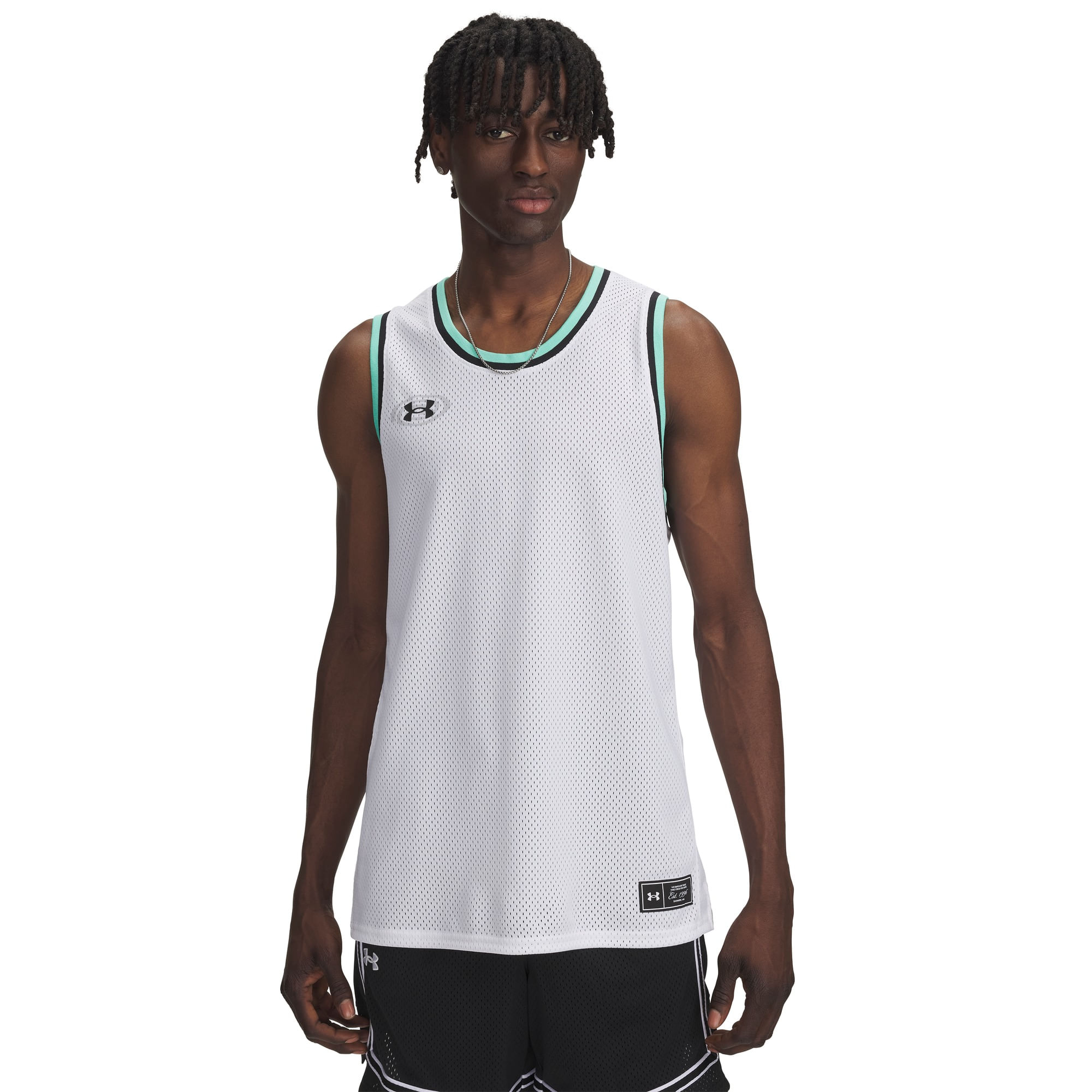 Regata de Basquete Masculina Under Armour Zone Pro Mesh Tank Graphic - M Branco