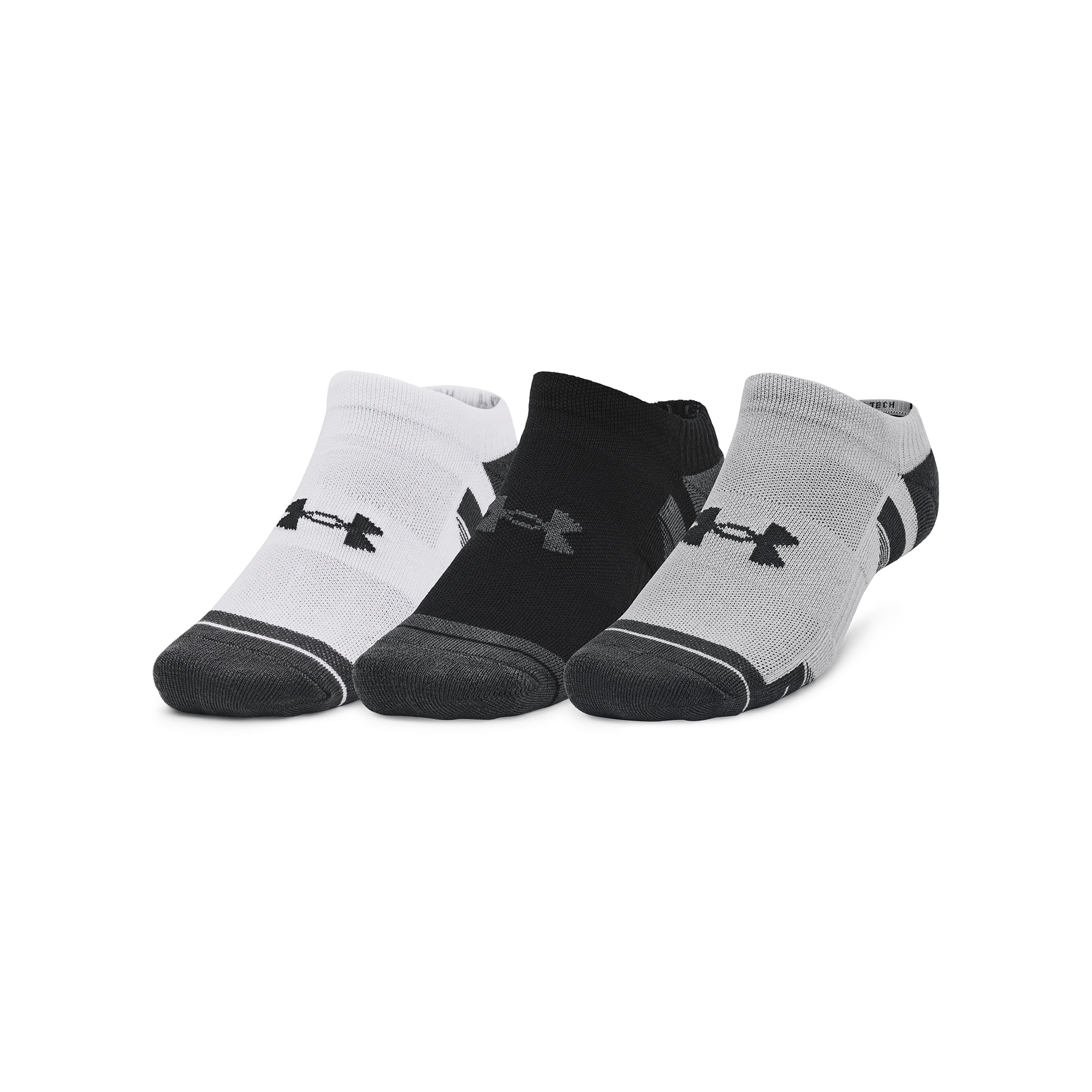 Meia Masculina Under Armour Performance Tech NS - Pacote com 3 Pares - 36-40 Cinza