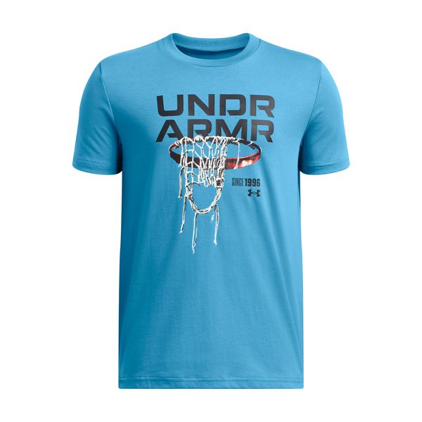 Camiseta de Basquete Under Armour Hoops Net Infantil 12 Azul