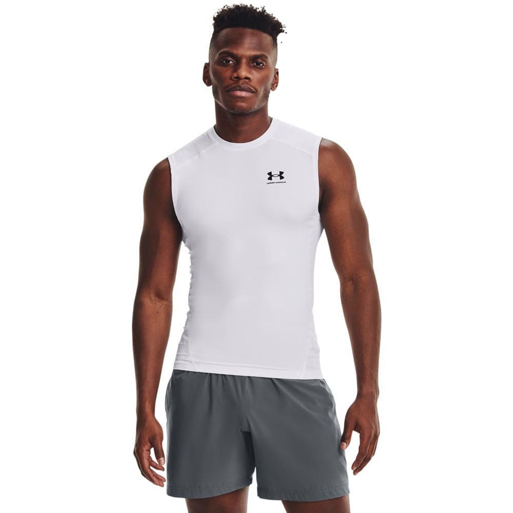 Regata de Treino Under Armour Heatgear Masculina - GG Branco